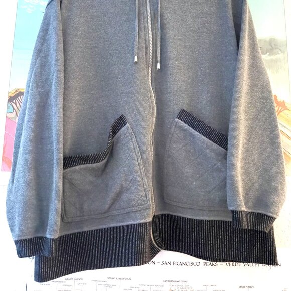 Vintage 90's Y2K Blast Plus 3X Grey & Red Zip Up Skater Grunge Hoodie - Picture 4 of 5